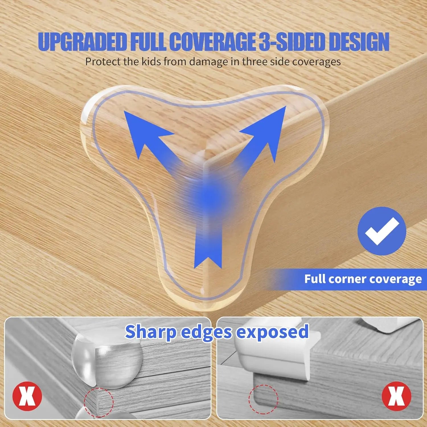Protection d’angle de table en silicone transparent pour sécurité enfant