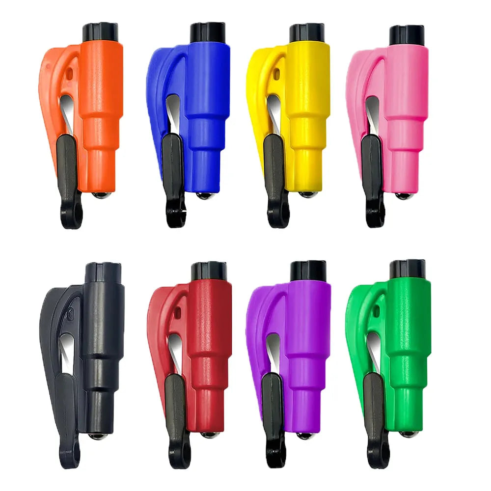 Marteau de sécurité voiture avec brise-vitre et coupe-ceinture d’urgence