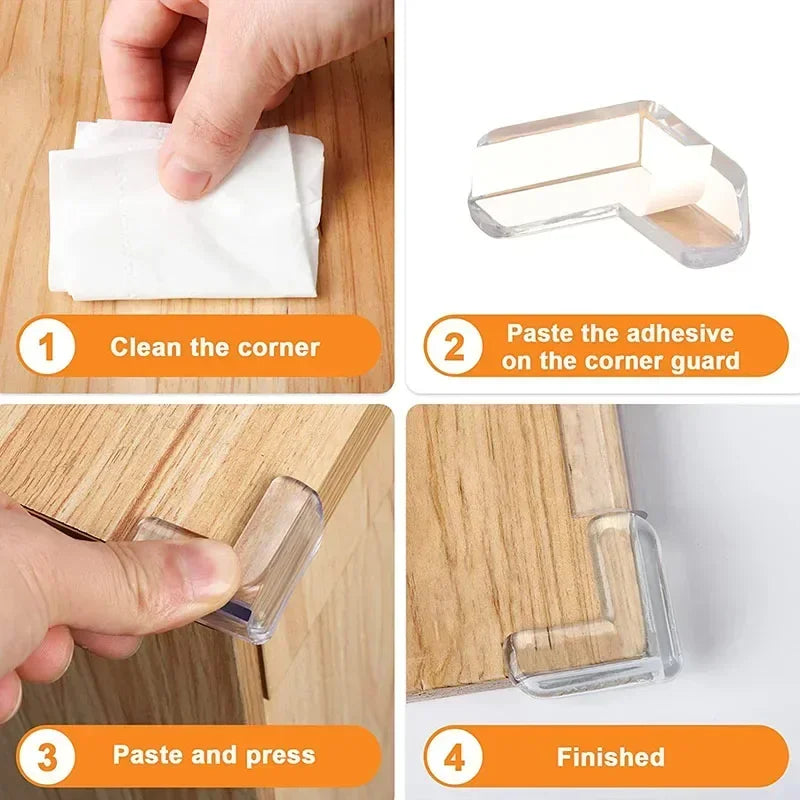 Protection d’angle de table en silicone transparent pour sécurité enfant